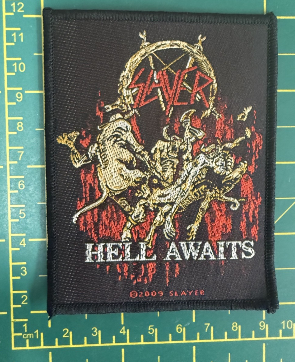 Slayer Hell Awaits Woven Sew On Patch Officially Licensed Patch