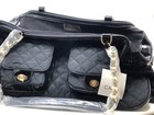 Canini by Baguette Quilted Black Pet Carrier Dog Travel Bag 18x9x10 in, NWT!
