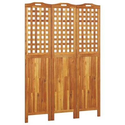 3 Panel Room Divider Privacy Room Divider Screen Solid Wood Acacia vidaXL