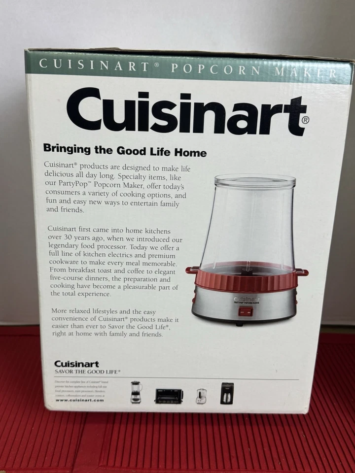 Cuisinart PartyPop устройство для приготовления попкорна на 10 чашек откидная чаша модель CPM-800 EUC красное - Изображение 4 из 4
