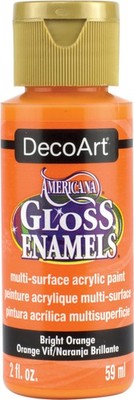 6er-Packung - DecoArt Americana glänzende Emaille Acrylfarbe 2 Unzen - hellorange - DAG-2