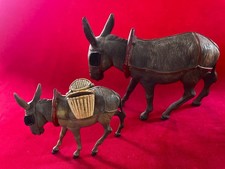 2 ânes à têtes mobiles Petitcollin  jouet celluloïd ancien