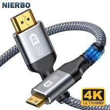 NIERBO Mini HDMI to HDMI Cable 4K 60Hz High-Speed Braided HDMI 2.0 HDTV Camera