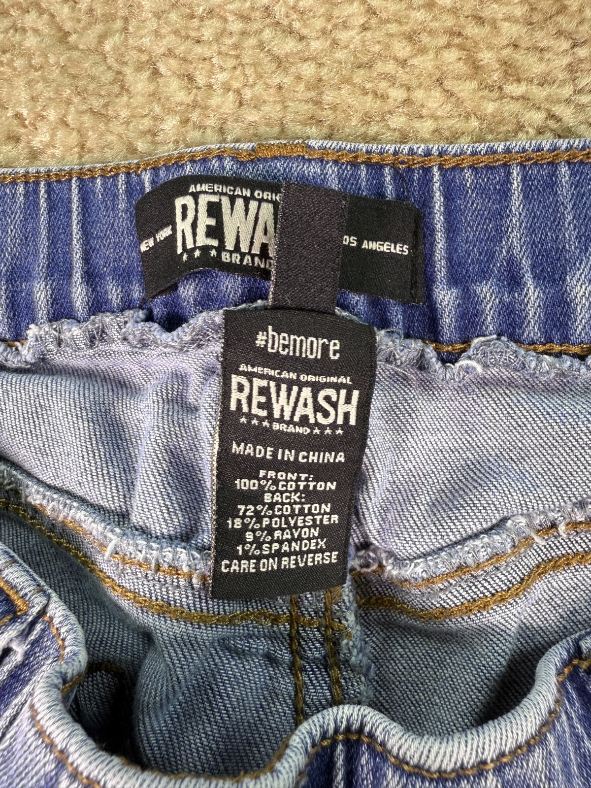 Rewash Pull On Drawstring Waist Jogger Women's Size 3 26 Blue Denim Jeans C275