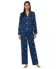 Lauren Ralph Lauren Womens Floral-Print Long-Slee Navy Print PIJAMA TOP S