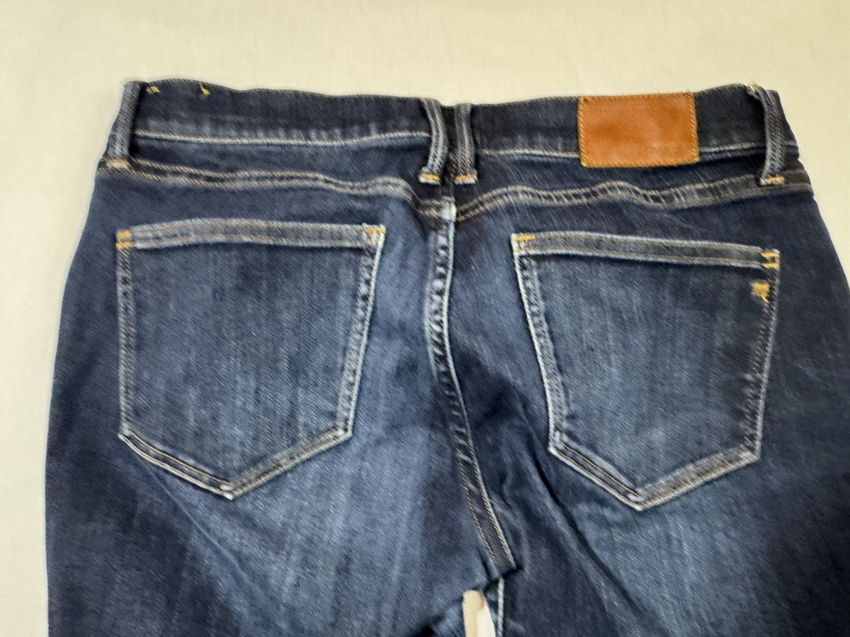 Madewell Jeans Womens 29x25 1/2 Blue Denim Stretch Mid Rise Slim Ankle Whiskered View 4