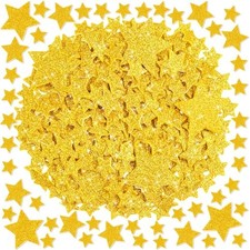 1050Pcs Foam Stickers - Glitter Foam Stars - 6 Gold