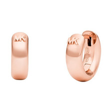 Michael Kors MKC1589A7I8 Rose Gold Plated 925 Huggie Hoop Earrings Hinged