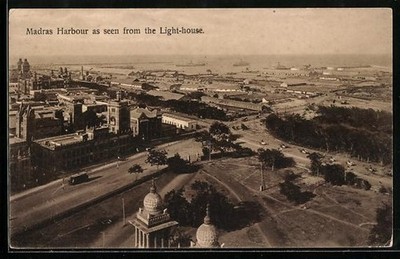 Ansichtskarte Madras, Harbour as seen from the Light-house 