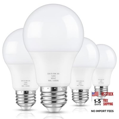 A19 LED Light Bulbs Dimmable, 60W Equivalent, 5000K E26 4 Daylight White