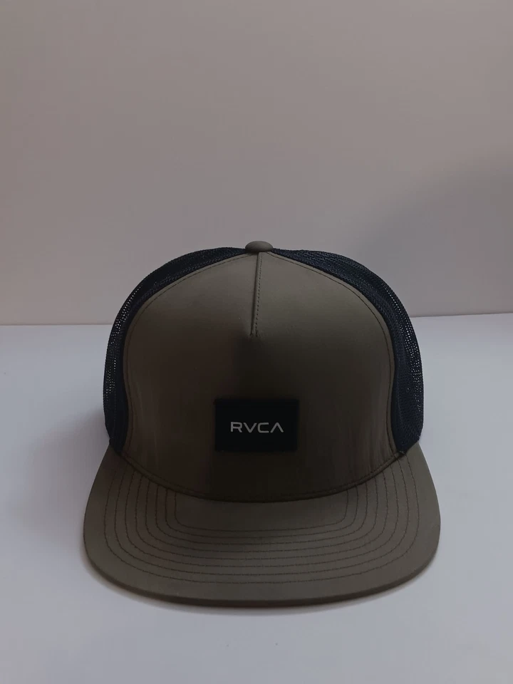 Gorra de béisbol RVCA Snapback verde negra malla patín exterior deletrear logotipo Foto 2 de 4