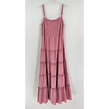 Zenana Mauve Smocked Tiered Cami Maxi Dress, Plus Size 1X