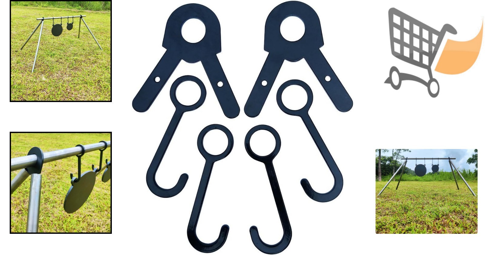 Steel Target Hanger Kit AR500 Steel Stand Hooks for Rifle Shooting Targets