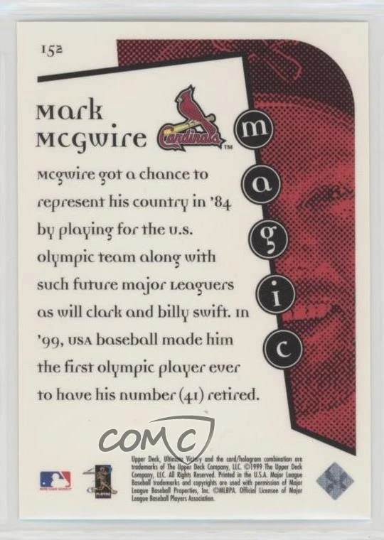 1999 Ultimate Victory McGwire Magic Mark McGwire #152 - Image 2 of 2