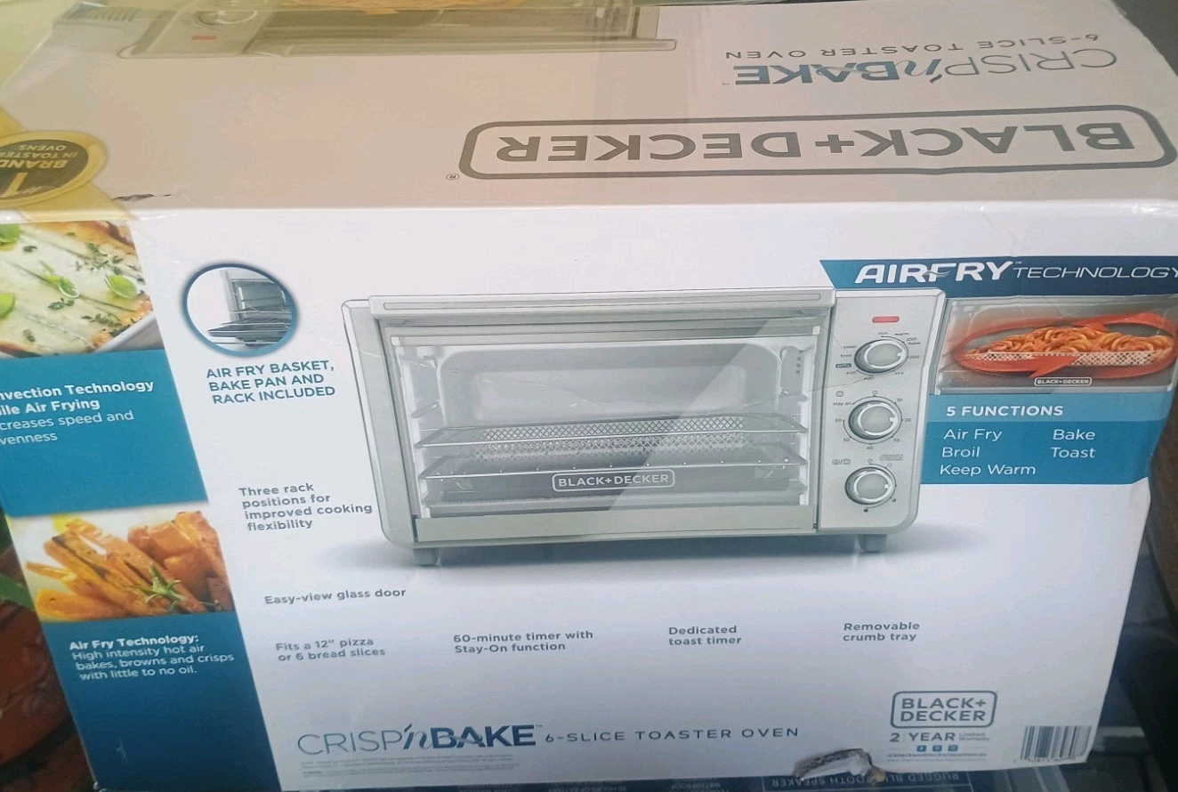 BLACK+DECKER Crisp 'N Bake Air Fry 6-Slice Toaster Oven, Stainless, 1500W
Opens in a new window or t