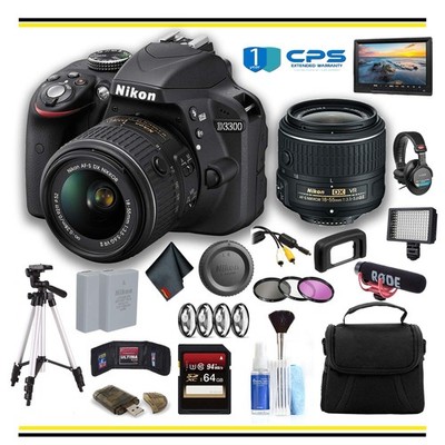 Nikon D3300 DSLR Camera with 18-55mm Lens (1532) Professional Bundle W/Bag,
