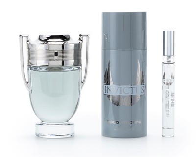 Paco rabanne invictus 3 pcs set for men: 3.4 eau de toilette spray + 5.1 deodora