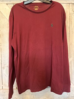 Polo Ralph Lauren Men's Burgundy Long Sleeve Crew Neck
