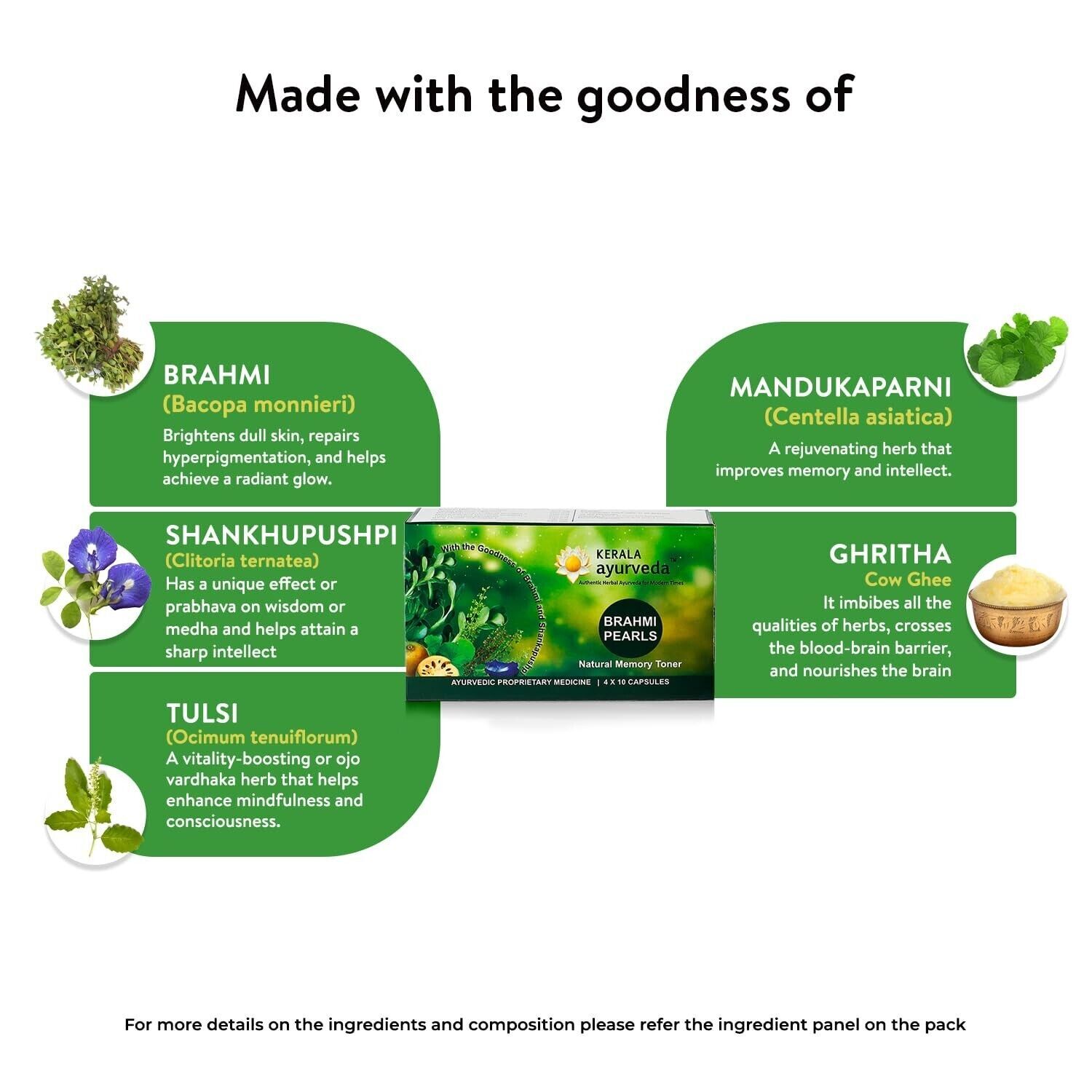 Kerala Ayurveda Brahmi Pearls (40 Capsules) For Memory Support