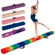 7 Feet Folding Portable Floor Balance Beam with Handles for Gymnasts-Muticolor -