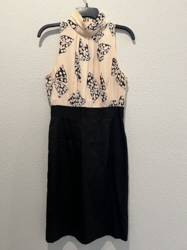 Vestido de seda firmado Milly estampado de lazo cuello alto falda de lana cintura chisme niña 6 - Imagen 2 de 14