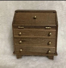 Vintage Dollhouse Concord Miniature 1855 Winthrop Desk 1:1`2 Solid Wood New Box