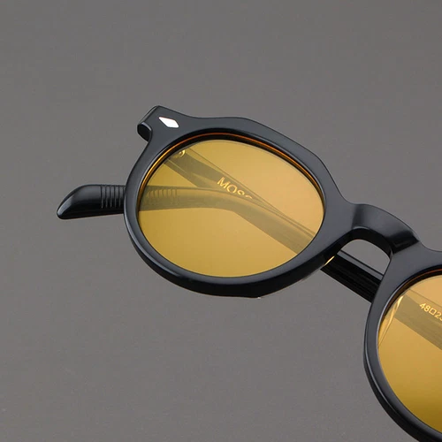 Moscot Lemtosh Sonnenbrille Herren rund Retro schwarzes Gestell polarisiert gelb Damen neu - Bild 5 von 11