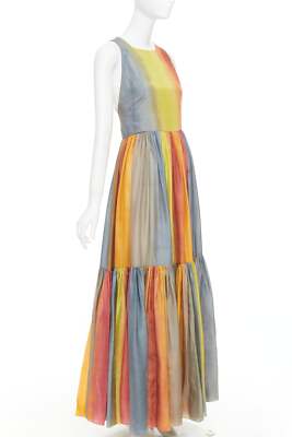 CHRISTIAN DIOR 2022 Runway Maria Grazia Chiuri rainbow silk tie