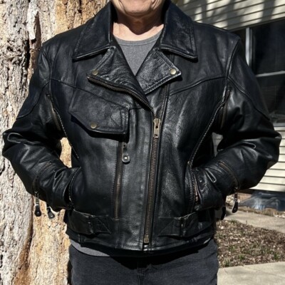 Leder Jacke Schwere Biker Lederjacke Leather King Thinsulate Heavy