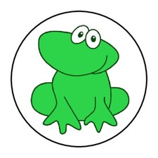 30 Cute Frog Envelope Seals Labels Stickers 1.5" Round