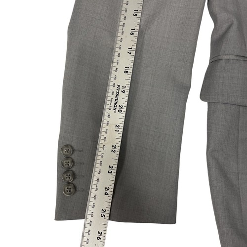 NEW Perry Ellis Gray Silver Sport Coat 3 Btn MODERN Jacket Light Wool Blazer 40 - Picture 9 of 11