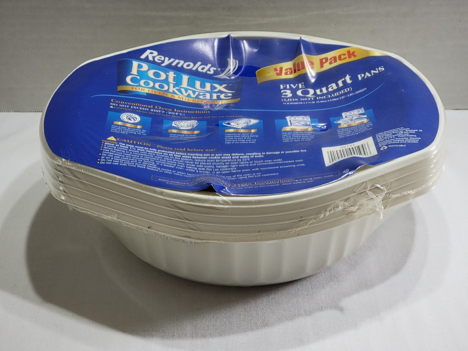 LOT OF 5 REYNOLDS POT LUX OVEN READY COOKWARE REUSABLE 3 QT PANS VINTAGE NO LIDS eBay