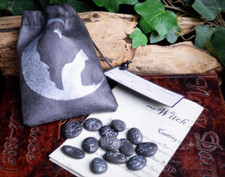  13 Witches River Stone Runes and Bag Witch Wicca Pagan Divination Gift Yule