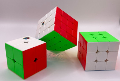MoYu Meilong Set 2x2, 3x3, 4x4 Speedcubes - Stickerless Zauberwürfel in 3 Größen