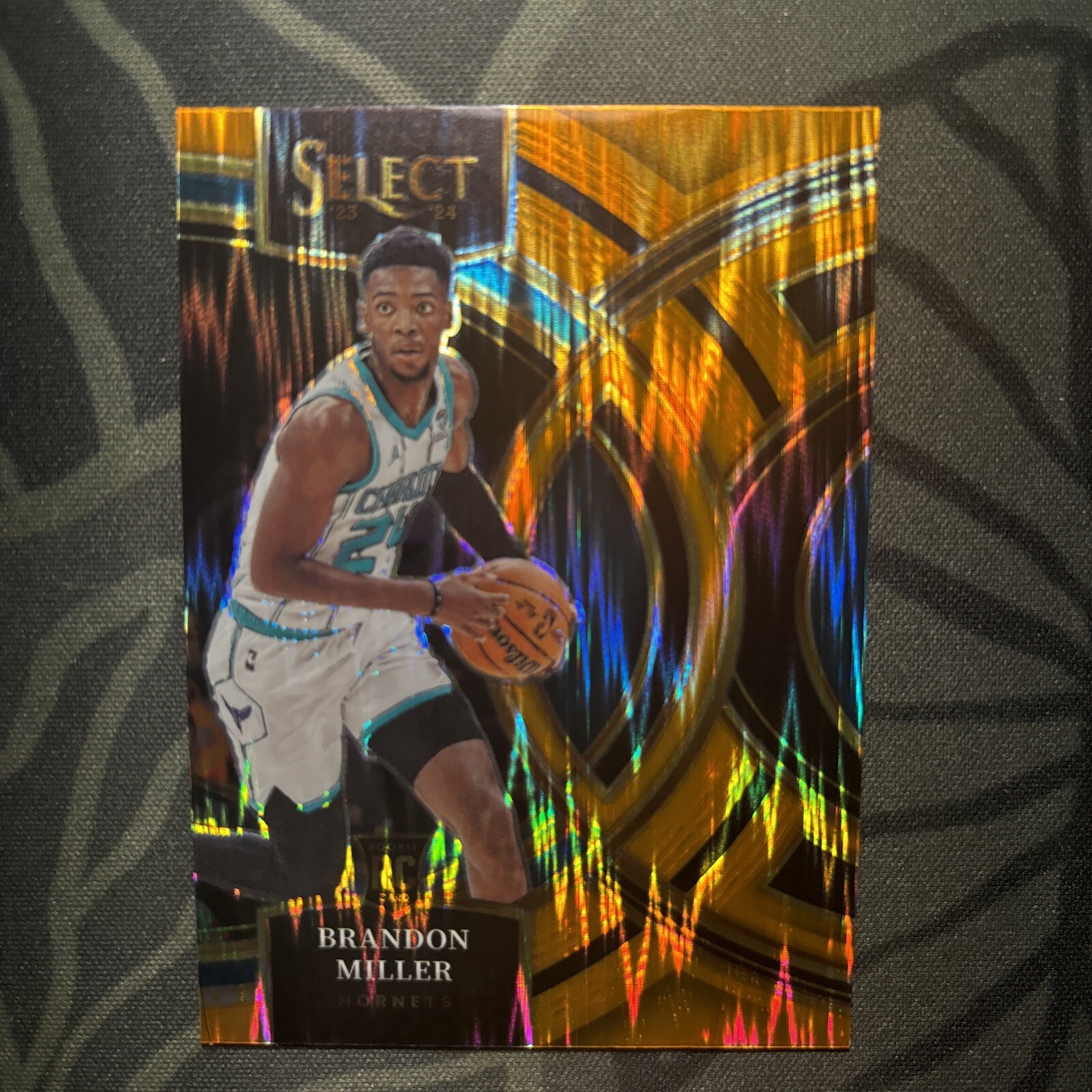 2023-24 Panini Select - Brandon Miller Premier Level Orange Flash Prizm #130 RC