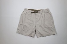 Vintage 90s Columbia Mens XL Distressed Belted Above Knee Shorts Beige Cotton