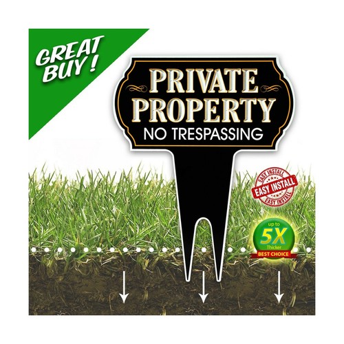 Metal Yard Sign Private Property No Trespassing Sign Protect Your Home Safety - Picture 5 of 8