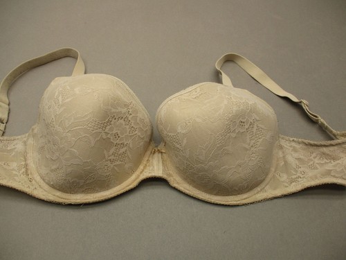 38DDD Wacoal Womens Beige Lace Lined Underwire Back Closure Demi Bra 8i - Picture 2 of 8