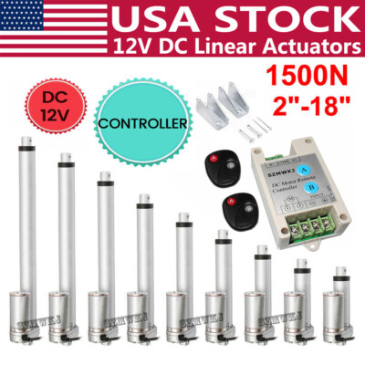 DC 12V Linear Actuator 330LB/1500N 50-450mm for Auto Car Lift Heavy Duty Medical
