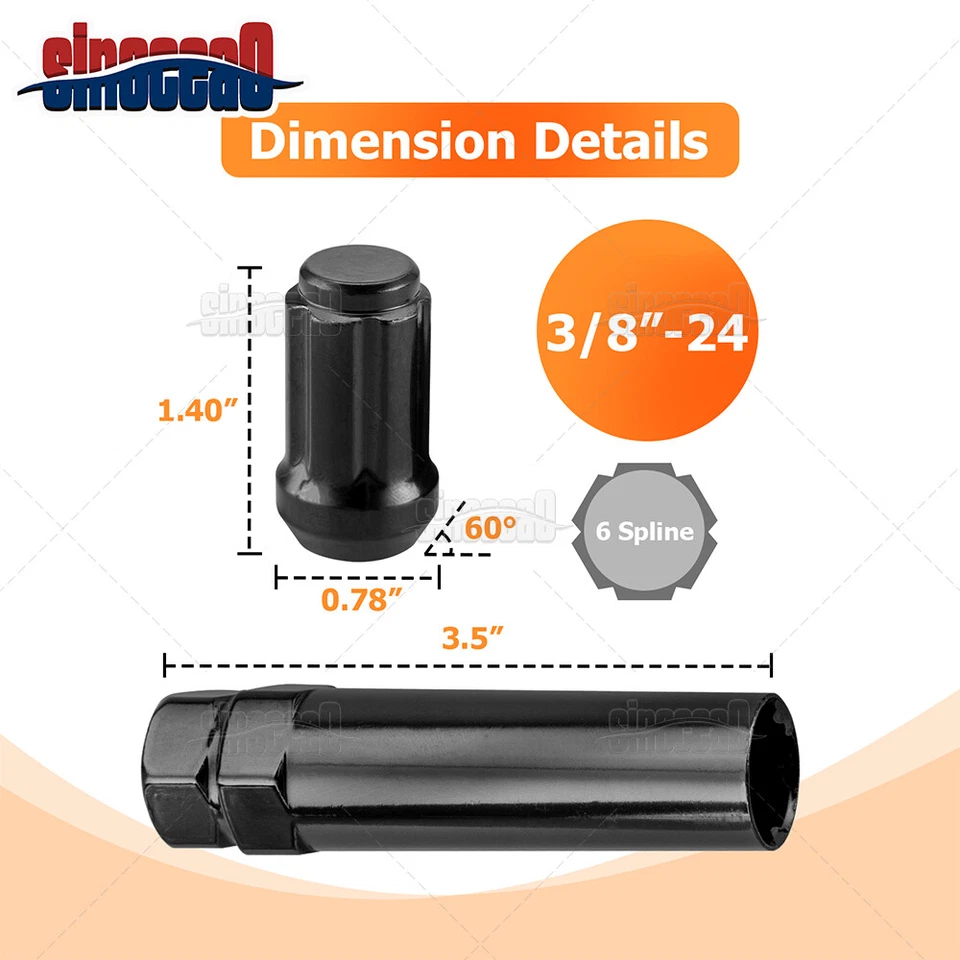 Para Polaris Ranger 500 700 800 UTV PAQUETE DE 16 3/8 x 24"" tuercas + herramienta de llave de enchufe Foto 3 de 4