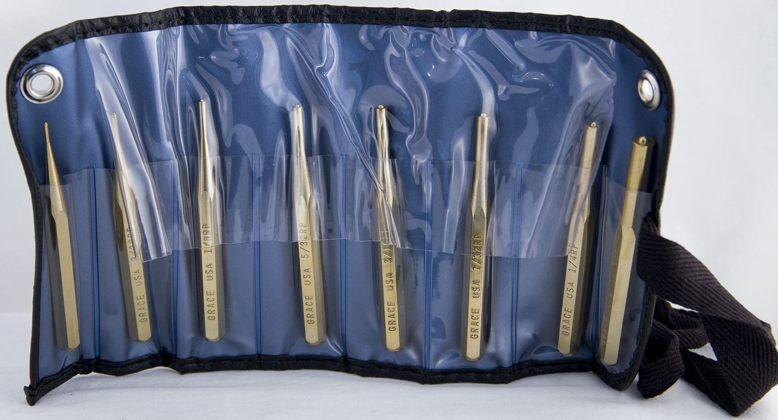 Grace USA BRP8 Gun Care Brass Roll Pin Punch Set BRP8