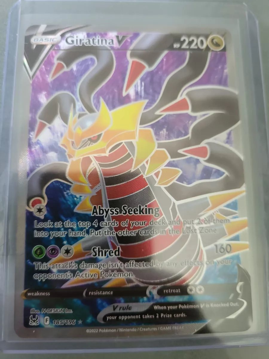 GIRATINA V 185/196 Full Art Ultra Rare Lost Origin Pokemon Card NM