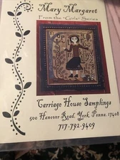 MARY MARGARET cross stitch pattern CARRIAGE HOUSE SAMPLINGS  NIP