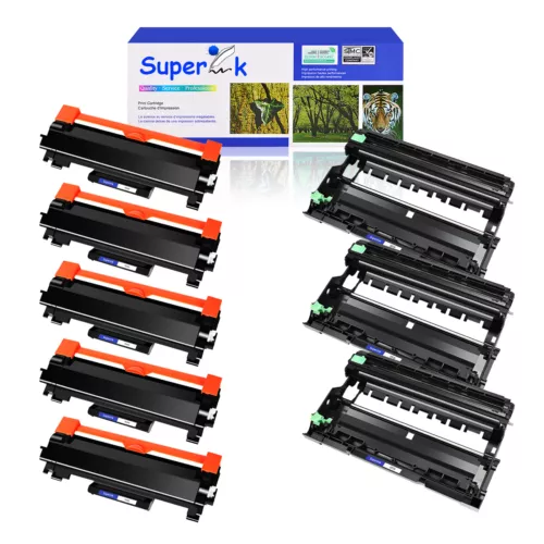 5PK TN760 Toner+3PK DR730 Drum w/Chip for Brother MFC-L2750DW HL-L2370DW L2350DW