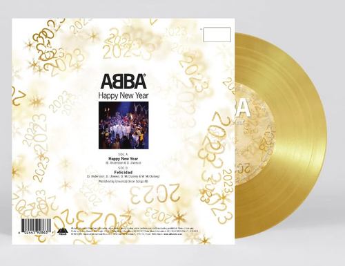 ABBA – Happy New Year 2023 – Gold Coloured Vinyl 7" Record Single - NEW - Picture 2 of 3