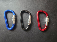 5 Pieces Locking Carabiner - Red / Blue / Black - see 2nd photo for size