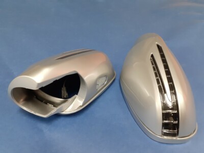 TWO ARROW LED SILVER DOOR MIRROR COVERS FOR 1997-2004 MERCEDES BENZ W168 A-CLASS