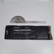 Vintage General Tools Protractor No. 18 With Case Made In in USA Precision