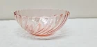 ARCOROC FRANCE ROSALINE PINK OPTIC SWIRL GLASS SALAD FRUIT DESSERT BOWL 4 3/4"