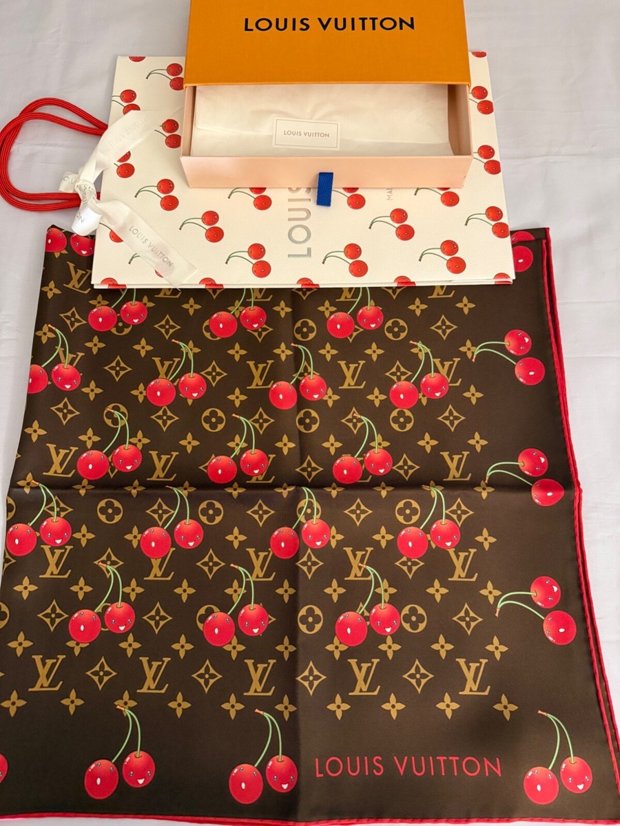 Louis Vuitton Murakami Cherry Silk Scarf Square 90 🍒LV x TM